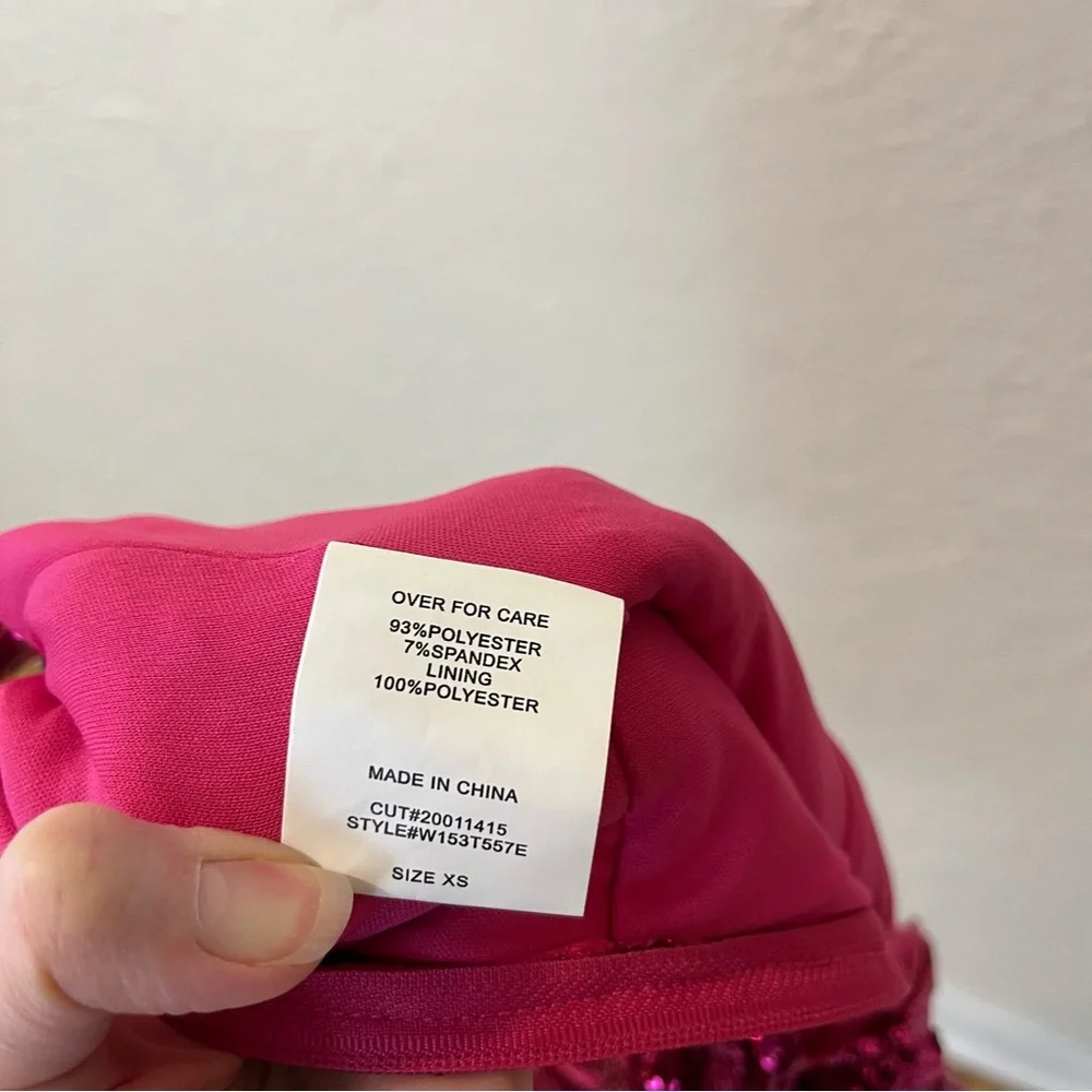 Windsor Dress Pink Sequin Mesh Prom HoCo Party XS Ashley - Picture 7 of 7